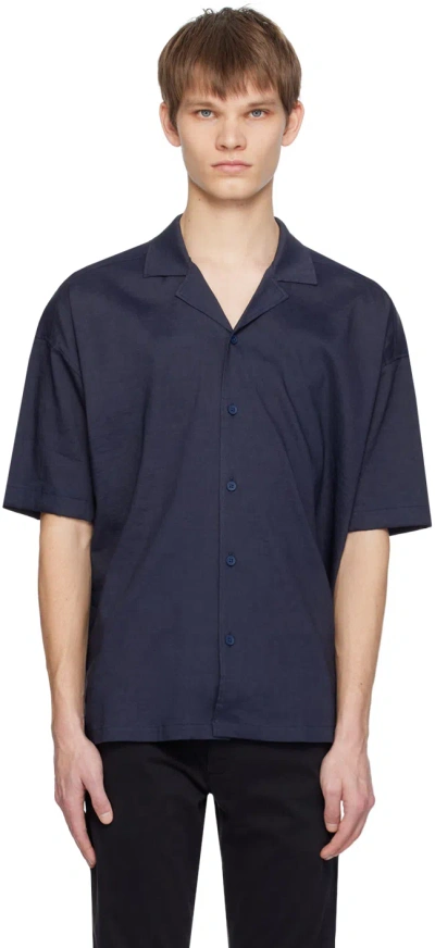 Hugo Boss Navy Relaxed-fit Shirt In 404-dark Blue