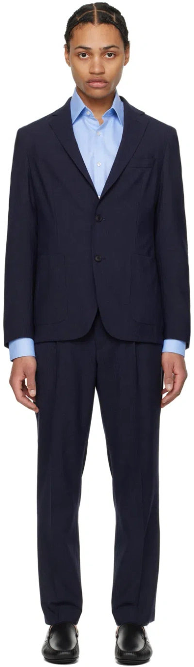 Hugo Boss Navy Slim-fit Suit In 404-dark Blue