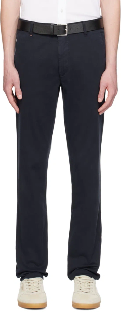 Hugo Boss Navy Slim-fit Trousers In 404-dark Blue