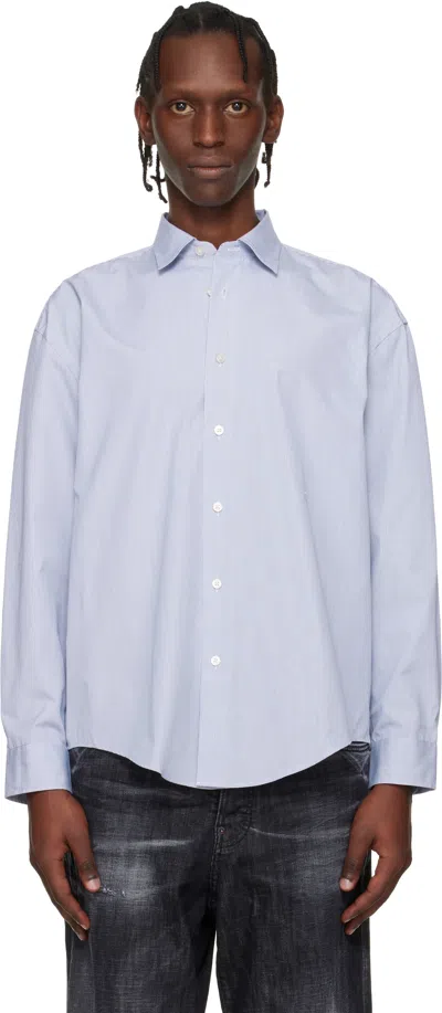 Hugo Boss Navy Striped Relaxed-fit Shirt In Blue