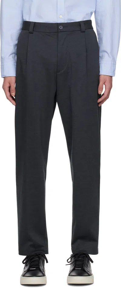Hugo Boss Navy Tapered Trousers In 404-dark Blue