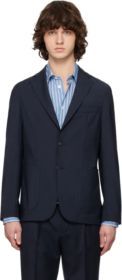 Hugo Boss Navy Washable Slim-fit Blazer In Blue