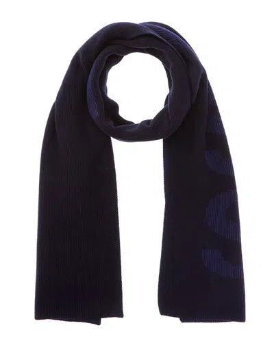 Hugo Boss Nebbio Wool-blend Scarf In Purple