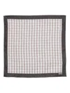 Hugo Boss Checked-border Square In Neutral