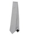 Hugo Boss Patterned Silk-blend Tie In Gray
