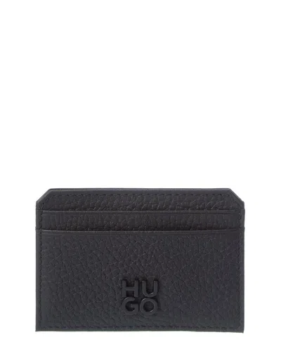 Hugo Boss Nesh Leather Card Holder In Black