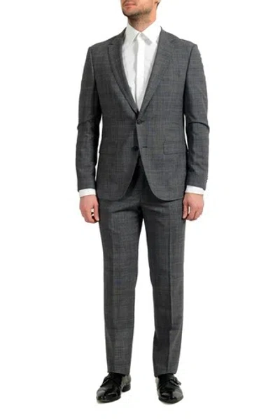 Pre-owned Hugo Boss "nestro3/byte1" Men's 100% Wool Slim Two Button Suit In Gray