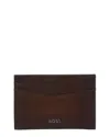 Hugo Boss New Crosstown Leather Card Holder In Brown