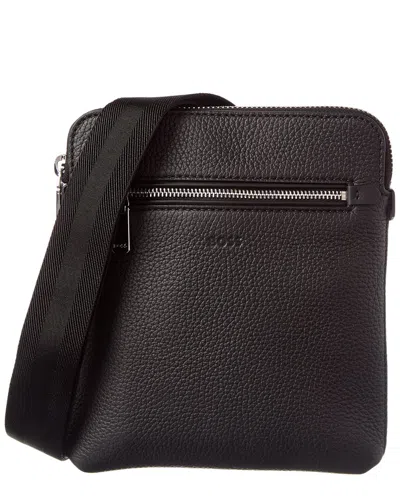 Hugo Boss New Crosstown Leather Envelope Bag In Black