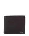 Hugo Boss New Crosstown Leather Wallet In Black
