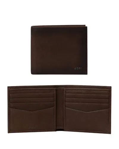 Hugo Boss New Crosstown Wallet In Dark Brown