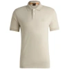 Hugo Boss Passenger Mens Stretch-cotton Slim-fit Polo Shirt With Log In Light Beige 271