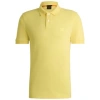 Hugo Boss Stretch-cotton Slim-fit Polo Shirt With Logo Patch In Yellow