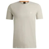 Hugo Boss Tales Mens Cotton-jersey T-shirt With Logo Patch In Neturals