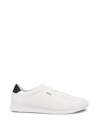 Hugo Boss Nitan Logo-print Lace-up Sneakers In White
