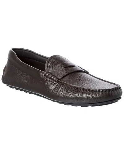 Hugo Boss Noel Leather Moccasin In Burgundy