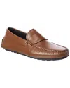Hugo Boss Noel Leather Moccasin In Brown