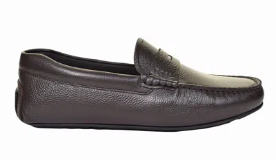 Hugo Boss Noel Moccasin Leather Driver Shoe Dark Brown