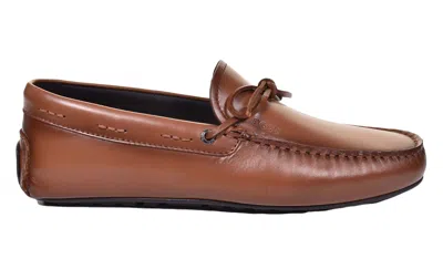 Hugo Boss Noel Moccasin Leather Driver Shoe Medium Brown