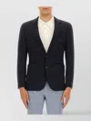 Hugo Boss Notch Lapel Jacket Button Cuffs Front Pockets In Blue