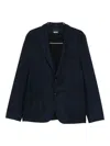 Hugo Boss Notched-lapel Blazer In Blue