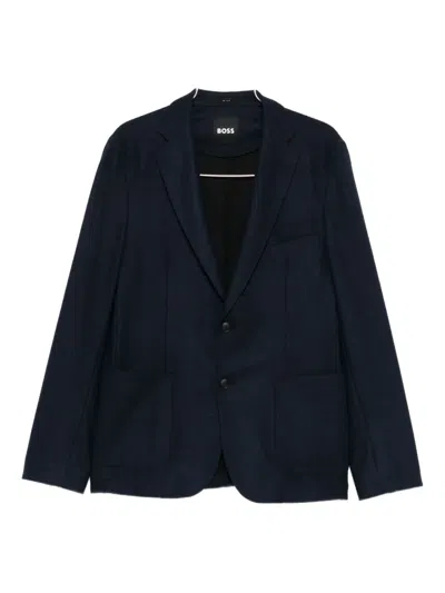 Hugo Boss Notched-lapel Blazer In Blue