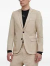 Hugo Boss Notched-lapel Blazer In Neutral