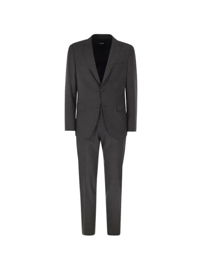 Hugo Boss Notched-lapel Suit In Black