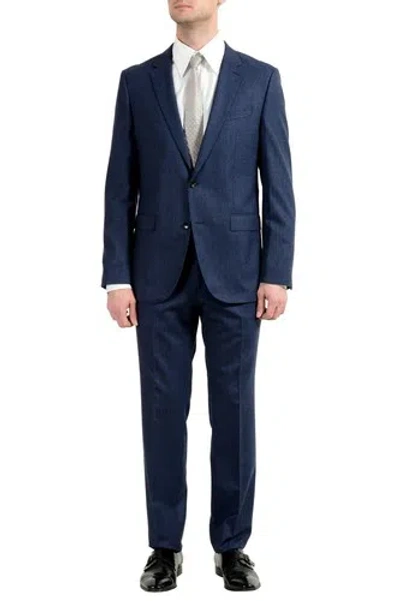 Pre-owned Hugo Boss "novan5/ben2" Men's 100% Wool Blue Plaid Two Button Suit