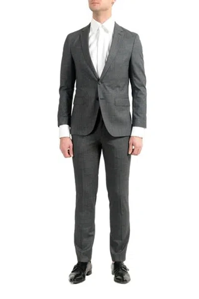 Pre-owned Hugo Boss "novan6/ben2" Men's 100% Wool Gray Slim Two Button Suit
