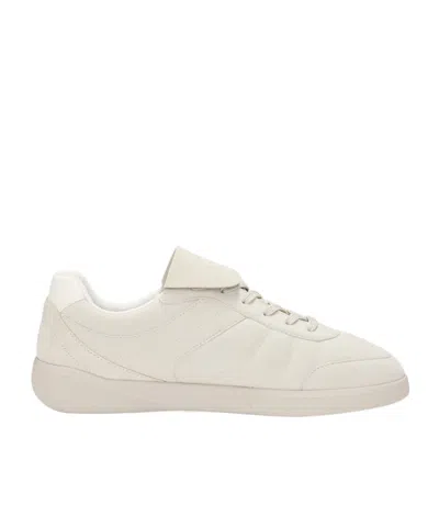 Hugo Boss Nubuck-effect Trainers With Foldover Tongue In White