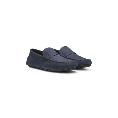 Hugo Boss Nubuck-leather Loafers With Driver Sole