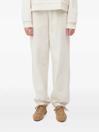 Hugo Boss Nuembrie B Relaxed-fit Cotton Joggers With Embroidered-logo In White