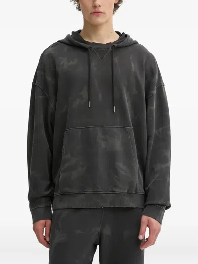 Hugo Boss Nustroody Tie-dye Hoodie In Black