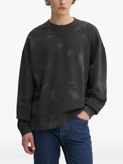 Hugo Boss Nustroyos Abstract-print Sweatshirt In Black