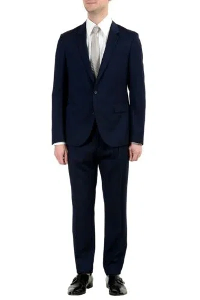 Pre-owned Hugo Boss "nylen/pery" Men's 100% Wool Slim Dark Blue Two Button Suit