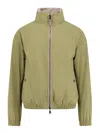 Hugo Boss Reversible Jacket With Elastic Cuffs And Collar In Green
