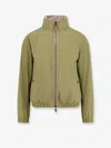 Hugo Boss Reversible Jacket With Elastic Cuffs And Collar In Green