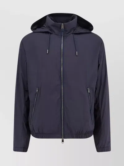 HUGO BOSS NYLON HOODED JACKET WITH ZIP POCKETS