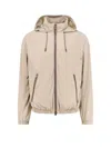 Hugo Boss Nylon Jacket With Hood And Pockets In Multi