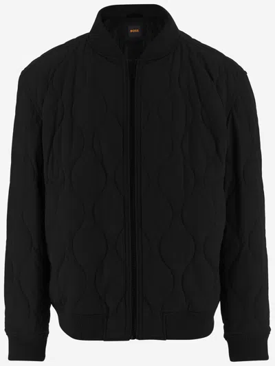 Hugo Boss Nylon Jacket With Quilted Pattern In Black