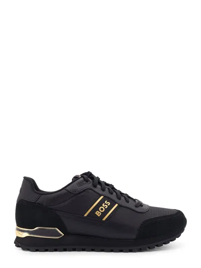 Hugo Boss Nylon Low-top Sneakers In Black
