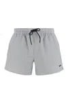 Hugo Boss Swim Shorts In Striped Seersucker Fabric In Blue