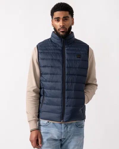 Hugo Boss Packable Down Gilet In Water-repellent Fabric In Blue