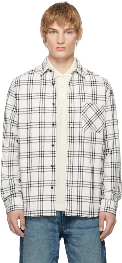 Hugo Boss Off-white Cotton Shirt In 102-natural