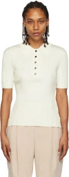 Hugo Boss Off-white Five-button Polo In 118 Open White