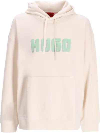 Hugo Boss Logo-print Cotton Hoodie In Pink