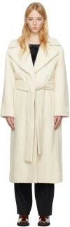 Hugo Boss Off-white Makini Coat In 110 Open White