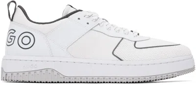 Hugo Boss Off-white Mixed-material Sneakers In 120-open White