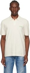 Hugo Boss Off-white Printed Polo In 121-open White